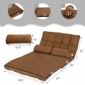 6-Position Foldable Floor Sofa Bed with Detachable Cloth Cover - Gallery View 31 of 51