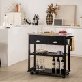 Kitchen Island Cart Rolling Trolley wIth Stainless Steel Flip Top - Gallery View 22 of 31