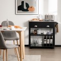 Kitchen Island Cart Rolling Trolley wIth Stainless Steel Flip Top - Gallery View 26 of 31