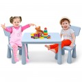 3 Pieces Multifunction Activity Kids Play Table and Chair Set - Gallery View 6 of 40