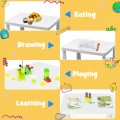 3 Pieces Multifunction Activity Kids Play Table and Chair Set - Gallery View 28 of 40