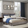 Full Tufted Upholstered Platform Bed Frame with Flannel Headboard - Gallery View 17 of 23