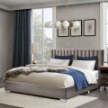 Full Tufted Upholstered Platform Bed Frame with Flannel Headboard - Gallery View 18 of 23