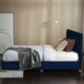 Full Tufted Upholstered Platform Bed Frame with Flannel Headboard - Gallery View 7 of 23