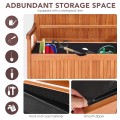 42 Inch Storage Deck Box Solid Wood Seating Container