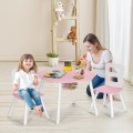 Wood Activity Kids Table and Chair Set with Center Mesh Storage - Gallery View 30 of 57