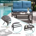 2 Pieces Patio Outdoor Cushioned Coffee Table Seat - Gallery View 38 of 39