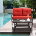 2 Pieces Patio Outdoor Cushioned Coffee Table Seat - Gallery View 22 of 39