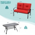 2 Pieces Patio Outdoor Cushioned Coffee Table Seat - Gallery View 19 of 39