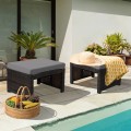 2 Pieces Patio Rattan Ottomans with Soft Cushion for Patio and Garden - Gallery View 1 of 44