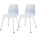 Set of 4 Dining Plastic Chair with Metal Legs Sage