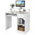 Modern Computer Desk with 2-Tier Storage Shelves Drawer and Keyboard Tray - Gallery View 3 of 18