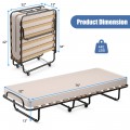 Made in Italy 2.5 Inch Portable Folding Bed with Memory Foam Mattress - Gallery View 4 of 25