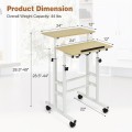 Height Adjustable Mobile Standing Desk with Rolling Wheels for Office and Home - Gallery View 4 of 24