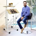Height Adjustable Mobile Standing Desk with Rolling Wheels for Office and Home - Gallery View 6 of 24