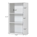 3 Open Shelf Bookcase Modern Storage Display Cabinet - Gallery View 4 of 32