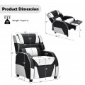 Kids Youth PU Leather Gaming Sofa Recliner with Headrest and Footrest - Gallery View 43 of 65
