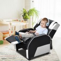 Kids Youth PU Leather Gaming Sofa Recliner with Headrest and Footrest - Gallery View 45 of 65