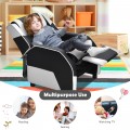 Kids Youth PU Leather Gaming Sofa Recliner with Headrest and Footrest - Gallery View 44 of 65