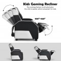 Kids Youth PU Leather Gaming Sofa Recliner with Headrest and Footrest - Gallery View 48 of 65