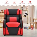 Kids Youth PU Leather Gaming Sofa Recliner with Headrest and Footrest - Gallery View 33 of 65