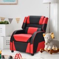Kids Youth PU Leather Gaming Sofa Recliner with Headrest and Footrest - Gallery View 37 of 65