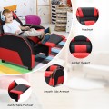 Kids Youth PU Leather Gaming Sofa Recliner with Headrest and Footrest - Gallery View 38 of 65