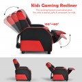 Kids Youth PU Leather Gaming Sofa Recliner with Headrest and Footrest - Gallery View 35 of 65