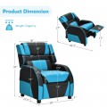 Kids Youth PU Leather Gaming Sofa Recliner with Headrest and Footrest - Gallery View 17 of 65