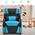 Kids Youth PU Leather Gaming Sofa Recliner with Headrest and Footrest - Gallery View 20 of 65