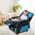 Kids Youth PU Leather Gaming Sofa Recliner with Headrest and Footrest - Gallery View 19 of 65