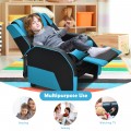 Kids Youth PU Leather Gaming Sofa Recliner with Headrest and Footrest - Gallery View 18 of 65