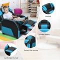 Kids Youth PU Leather Gaming Sofa Recliner with Headrest and Footrest - Gallery View 25 of 65
