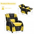 Kids Youth PU Leather Gaming Sofa Recliner with Headrest and Footrest - Gallery View 4 of 65