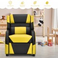 Kids Youth PU Leather Gaming Sofa Recliner with Headrest and Footrest - Gallery View 7 of 65