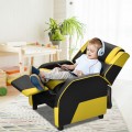 Kids Youth PU Leather Gaming Sofa Recliner with Headrest and Footrest - Gallery View 6 of 65