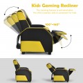 Kids Youth PU Leather Gaming Sofa Recliner with Headrest and Footrest - Gallery View 9 of 65