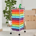 Rolling Storage Cart Organizer with 10 Compartments and 4 Universal Casters - Gallery View 51 of 66