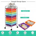 Rolling Storage Cart Organizer with 10 Compartments and 4 Universal Casters - Gallery View 50 of 66