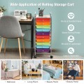 Rolling Storage Cart Organizer with 10 Compartments and 4 Universal Casters - Gallery View 47 of 66