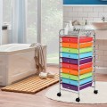 Rolling Storage Cart Organizer with 10 Compartments and 4 Universal Casters - Gallery View 52 of 66