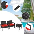 3 Pieces PE Rattan Wicker Sofa Set with Washable and Removable Cushion for Patio - Gallery View 29 of 36
