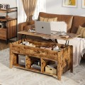 Wood Lift Top Coffee Table with Storage Lower Shelf - Gallery View 11 of 30