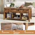 Wood Lift Top Coffee Table with Storage Lower Shelf - Gallery View 12 of 30