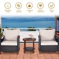 3 Pieces Solid Wood Frame Patio Rattan Furniture Set - Gallery View 2 of 48