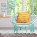 Hanging Macrame Hammock Chair with Handwoven Cotton Backrest