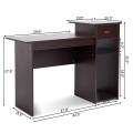 Compact Computer Desk with Drawer and CPU Stand - Gallery View 9 of 34