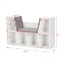 6-Cubby Kid Storage Bookcase Cushioned Reading Nook - Gallery View 4 of 23