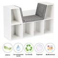 6-Cubby Kid Storage Bookcase Cushioned Reading Nook - Gallery View 5 of 23