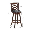 24 Inch Counter Height Upholstered Swivel Bar Stool with Cushion Seat - Gallery View 17 of 23